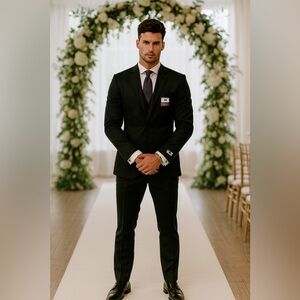 JOSEPH ABBOUD Black Formal Mens Suit Size 40L US